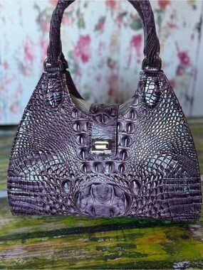Brahmin Adrian Passion Purple Melburne Leather Satchel NWT PRETTY EYE  FIRM